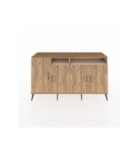 Kronos Konsol 6 Raflı 4 Kapaklı 176x59x99 Çam-Çam/Aytaşı
