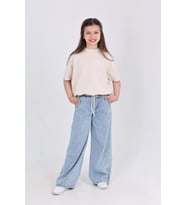 Kız Çocuk 2'li Jean Takım (Pantolon+Bluz) 7-12 Yaş 12666 MODANINO