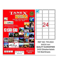 Tanex Etiket Tw-2024 64X24 100Lü