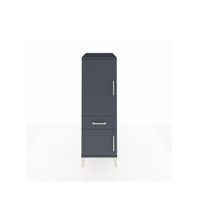Kronos Dolap 2 Raflı Tek Çekmeceli 2 Kapaklı 44x59x134 Antrasit-Antrasit