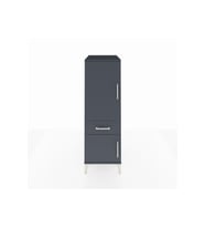 Kronos Dolap 2 Raflı Tek Çekmeceli 2 Kapaklı 44x59x134 Antrasit-Antrasit