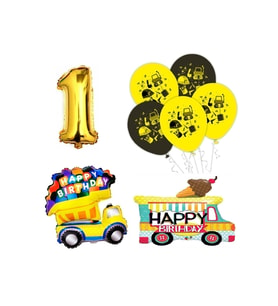 ÇITIPITISTORE Inşaat Temalı Hazır Doğum Günü Balon Set
