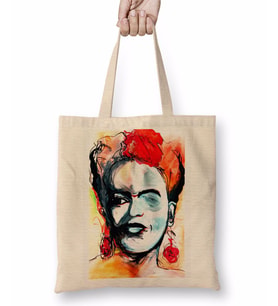 Frida Kahlo 9 Bez Çanta Uzun Saplı