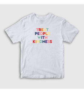 Presmono Unisex Çocuk Beyaz Treat People With Kindness Harry Styles T-Shirt 318851tt (Beyaz)