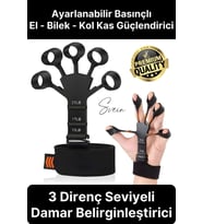 Premium 3 Direnç Seviyeli Parmak Güçlendirici Damar Belirginleştirici Kavrama El Yayı Egzersiz Aleti