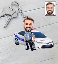 Kişiye Özel Trafik Polisi Tasarımlı Karikatür Anahtarlık 117