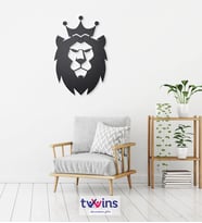 King Lion Lazer Kesim Metal Duvar Dekoru