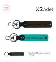Teyzeye Anlamlı Armağan, İsimli 2’li Anahtarlık Takımı, Koyu Turkuaz-Koyu Kahve-Yeşil