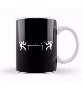 Ping Pong Table Tennis Stick Figures Pingpong Kupa Bardak Porselen