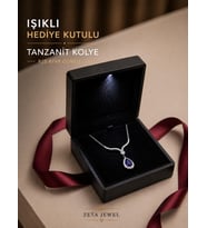 925 Ayar Gümüş Tanzanit Damla Kolye Işıklı Hediye Kutulu Zarif Kadın Kolye