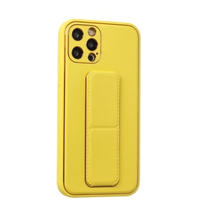 Apple İphone 12 Pro Kılıf Coco Deri Standlı Kapak - Sarı