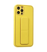 Apple İphone 12 Pro Kılıf Coco Deri Standlı Kapak - Sarı