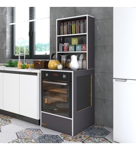 Kenzlife ankastre fırın dolabı nevgece gri 165*60*56 mutfak eko düz