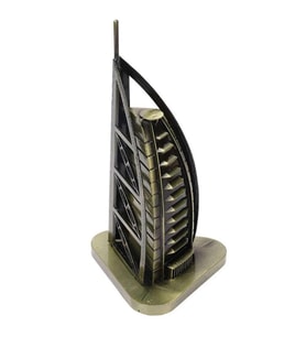 Vintage Metal Dubai Burj Al Arab Biblo Antik Bronz 16 cm