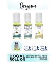 Doğal Roll on, Oksijen Seti, Çam ağacı, Okaliptus ve Lİmon Kabuğu Uçucu Yağı, 10ml x 3
