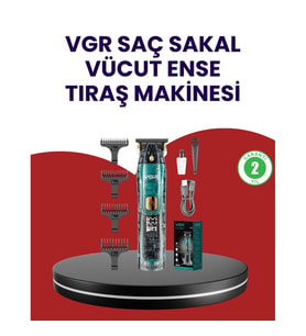 Mey İthalat® VGR V-695 Şarjlı Profesyonel Erkek Saç Sakal Tıraş Makinesi IPX7 Su Geçirmez