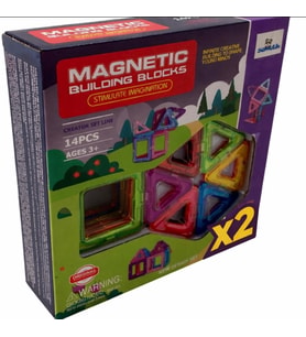 28 Parça Manyetik Bloklar Magnetıc Building Blocks 2 Set Birden