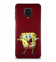 Xiaomi Redmi Note 9S Soft Premier Kapak Sünger Bob Tasarımlı Silikon Kılıf - Mürdüm (Şeffaf)