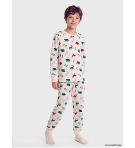 LCW Kids Karışık Desenli Erkek Çocuk Pijama Takım