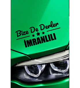 Sivas İmranlı Siyah Araç Sticker  Sivas Bize De Derler  İmranlılı 40x15 cm Oto Sticker