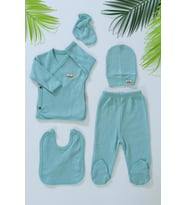 Erkek Bebek 5 Li Hastane Çıkışı Seti STL6451 (Yeşil)