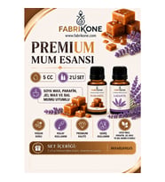 Premium Mum Esansı 5 cc 2'li Set - Karamel, Lavanta - Soya Wax, Parafin, Jel Wax ve Bal Mumu Uyumlu BKFAB2KRLV5