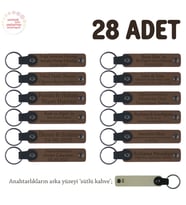 Kahverengi & Sütlü Kahve, Özel Mevlitleriniz İçin İsim Ve Yazı Yazılabilen 28' li Anahtarlık Set (Açık Kahve)
