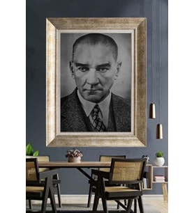 Gümüş Çerçeveli Atatürk Tablo za155