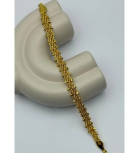 22K Altın Kaplama Hasır Örme Bileklik - 25-22k60 (Gold)