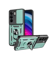 Newface Realme C75 4G Kılıf Pars Lens Yüzüklü Silikon - Yeşil