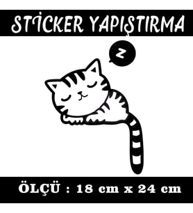uyuyan sevimli kedi etiket sticker - 1 adet çıkartma araba motosiklet kask atv tablet pc buzdolabı otomobil bilgisayar uyumlu