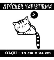 uyuyan sevimli kedi etiket sticker - 1 adet çıkartma araba motosiklet kask atv tablet pc buzdolabı otomobil bilgisayar uyumlu