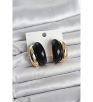 Damla Model Siyah Gold Renk Kadın Küpe - Tj-Bkp11666