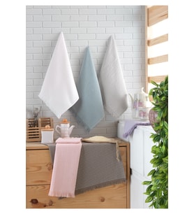 40*60 %100 Pamuk 6'lı Mutfak Havlusu (Standart)