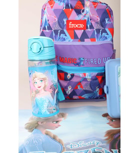 x Dekomus Lisanslı Elsa Frozen Anaokul Çantası,Beslenme Kabı,Matara,Beslenme Örtüsü Seti