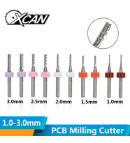 PCB Karbür Freze Kesici 1.0-3.0mm 10lu Set 3.175mm Shank