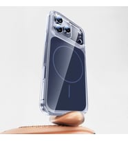 Apple iPhone 17 Pro Uyumlu Kılıf Zore M-safe Şarj Özellikli Şeffaf Kamera Kontrol Butonlu Lugano Kapak (Lacivert)