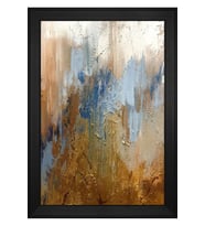 Soyut Şekiller Motifli Kanvas Tablo 80 x 110 cm Siyah Çerçeve