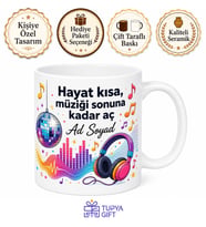 Pop Müzik Severler İçin Eğlenceli Ritim Dans Pisti Hit Şarkılar Baskılı Kupa Hediye Bardak