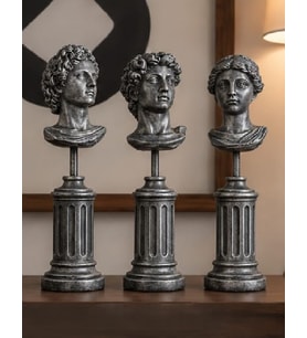 Yüksek Kaideli Antik Roma Figürleri Büstleri Büyük Boy Heykel 30 CM