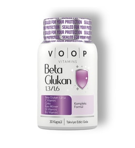 Voop Beta Glukan 1,3/1,6 Kara Mürver, Vitamin C, Çinko  30 Kapsül
