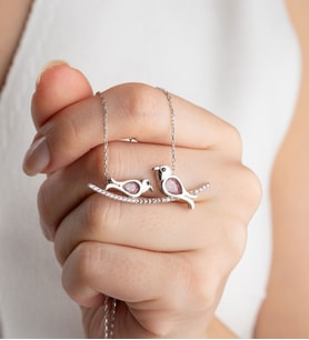 925 Ayar Gümüş Love Birds Kolye