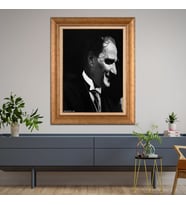 Altın Paspartulu Atatürk  Çerçeveli Tablo C1012 (Gold)