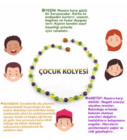 Kehribar-Yeşim-Ametist-Doğal Taş Çocuk Kolyesi M189