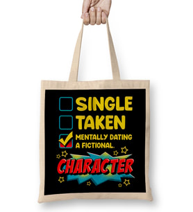 Cute & Funny Mentally Dating A Fictional Character Bez Çanta Uzun Saplı
