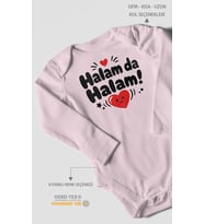 Halam Da Halam! Uzun Kollu Çıtçıtlı Bebek Body %100 Pamuk