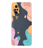 PrintiFy Xiaomi Redmi Note 10 Pro Lansman Kılıf Karışık Renkler Tasarımlı İçi Kadife Kapak (Petrol Mavisi)
