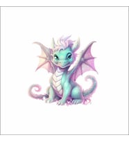 Sevimli Ejder Sticker 12 Duvar Sticker 30x25 CM
