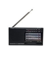 Ultratekno NS-8153 Taşınabilir Pilli Cep Radyosu Deprem Çantası Radyosu Am Fm SW-1-6 8 Bandlı Mini Radyo (Siyah)