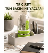 Yeşil Tırnak Bakım Seti Cımbız Makas Tırnak Makası ve Törpü